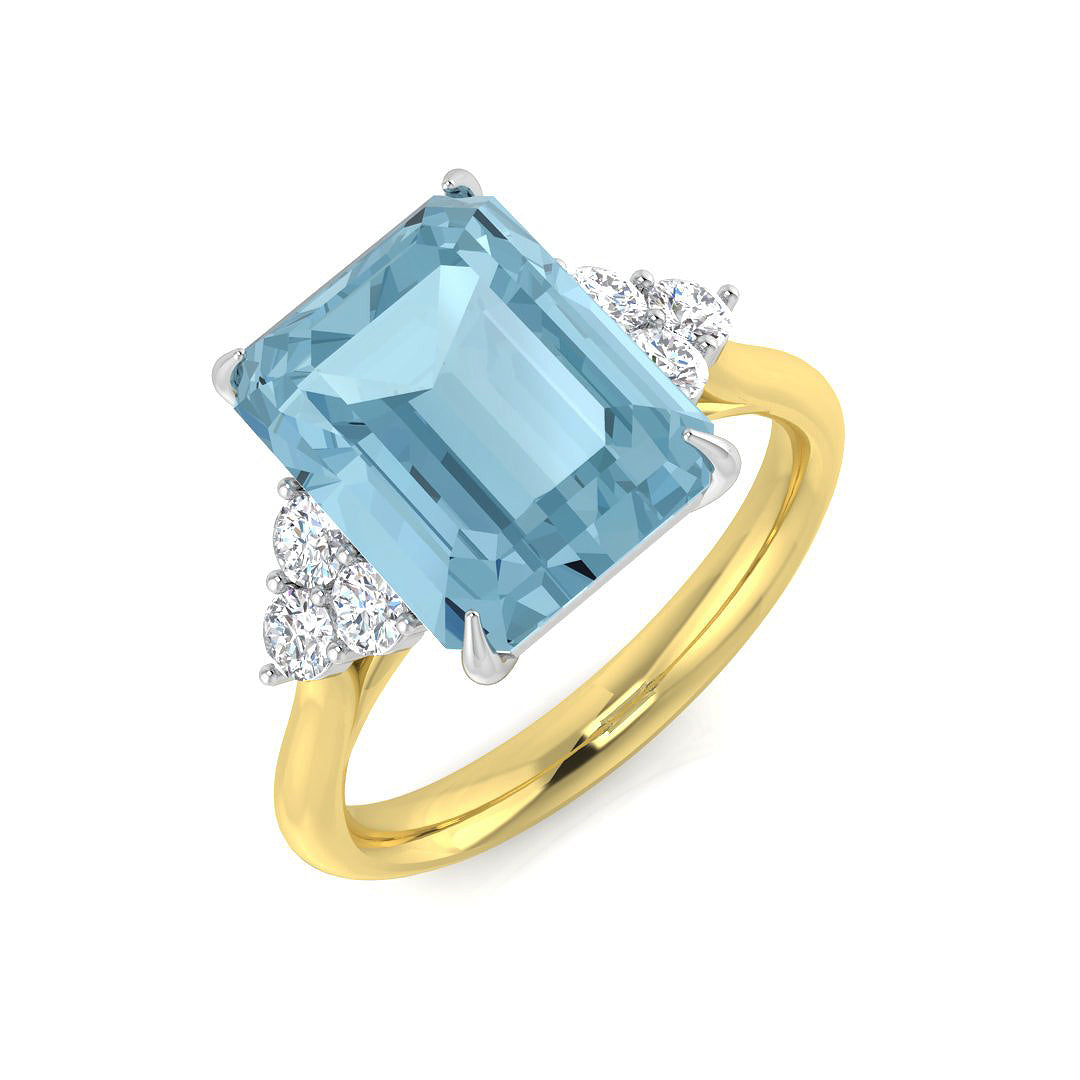 Emerald Cut Aquamarine Ring