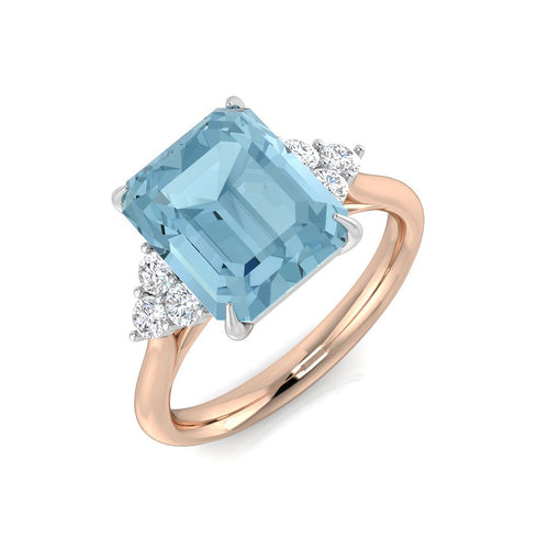 Emerald Cut Aquamarine Ring