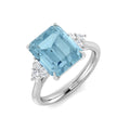 Emerald Cut Aquamarine Ring