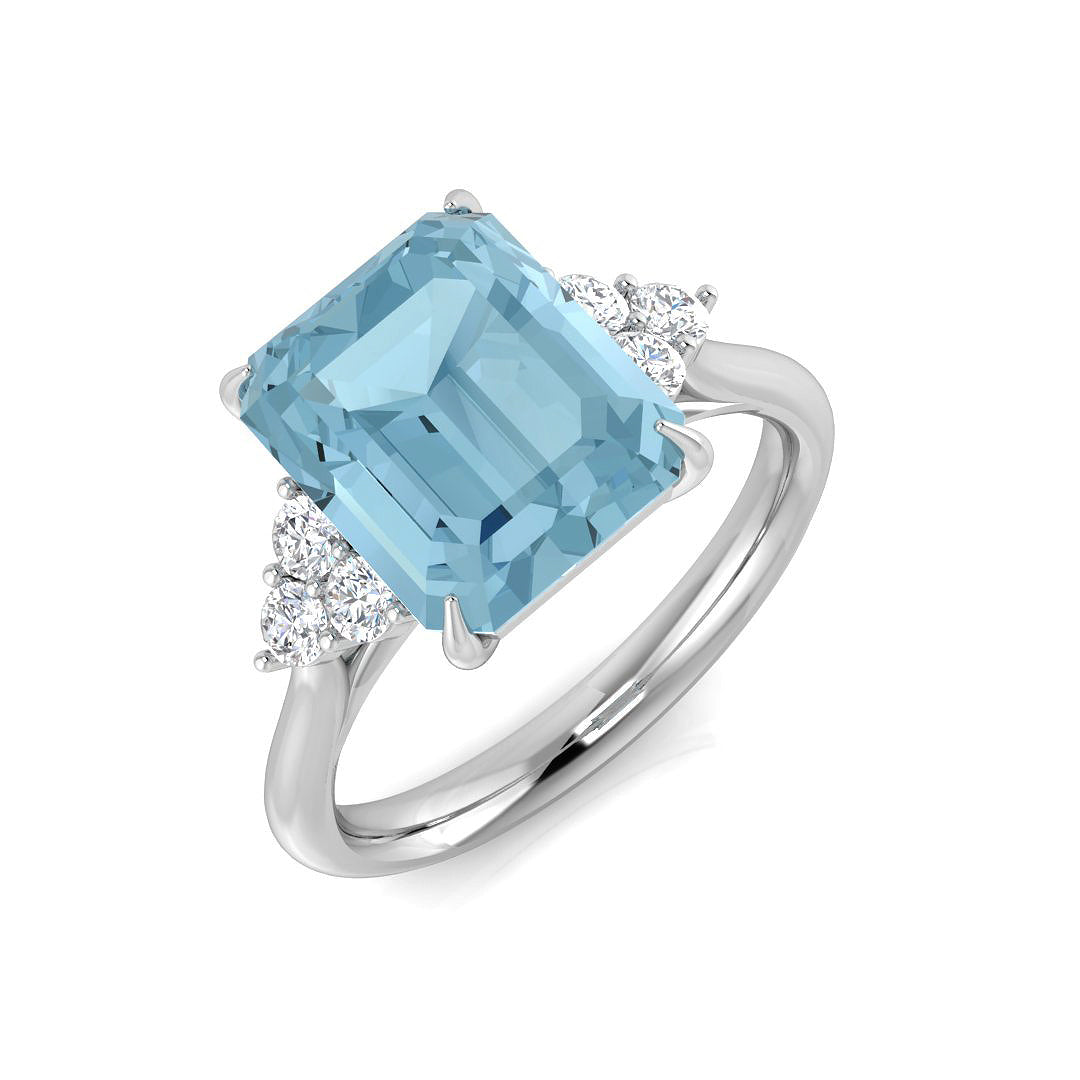 Emerald Cut Aquamarine Ring