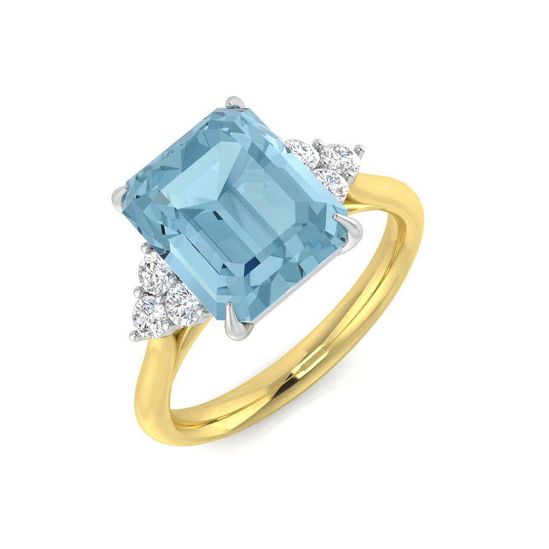 Emerald Cut Aquamarine Ring