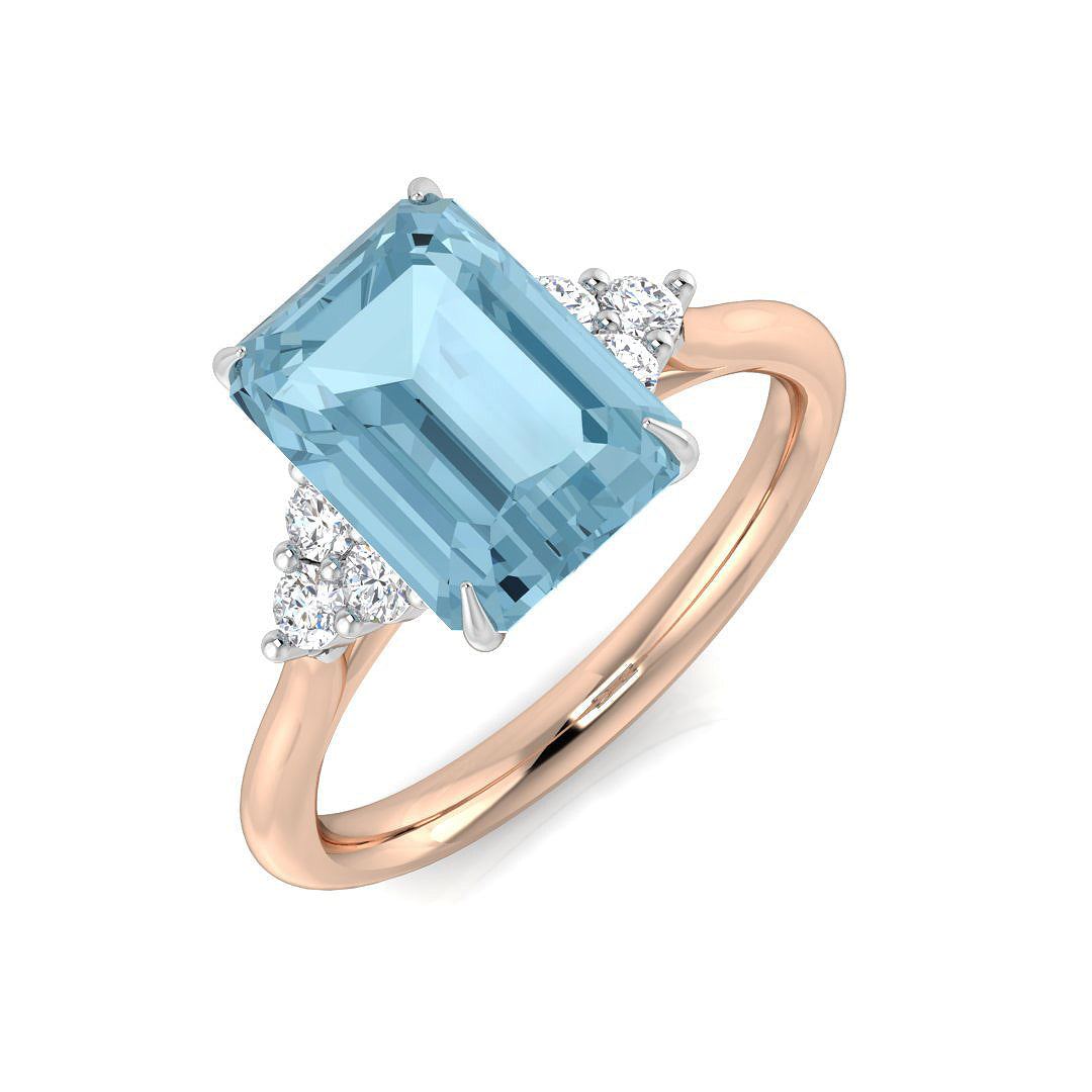 Emerald Cut Aquamarine Ring