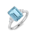 Emerald Cut Aquamarine Ring