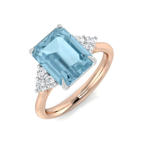 Emerald Cut Aquamarine Ring