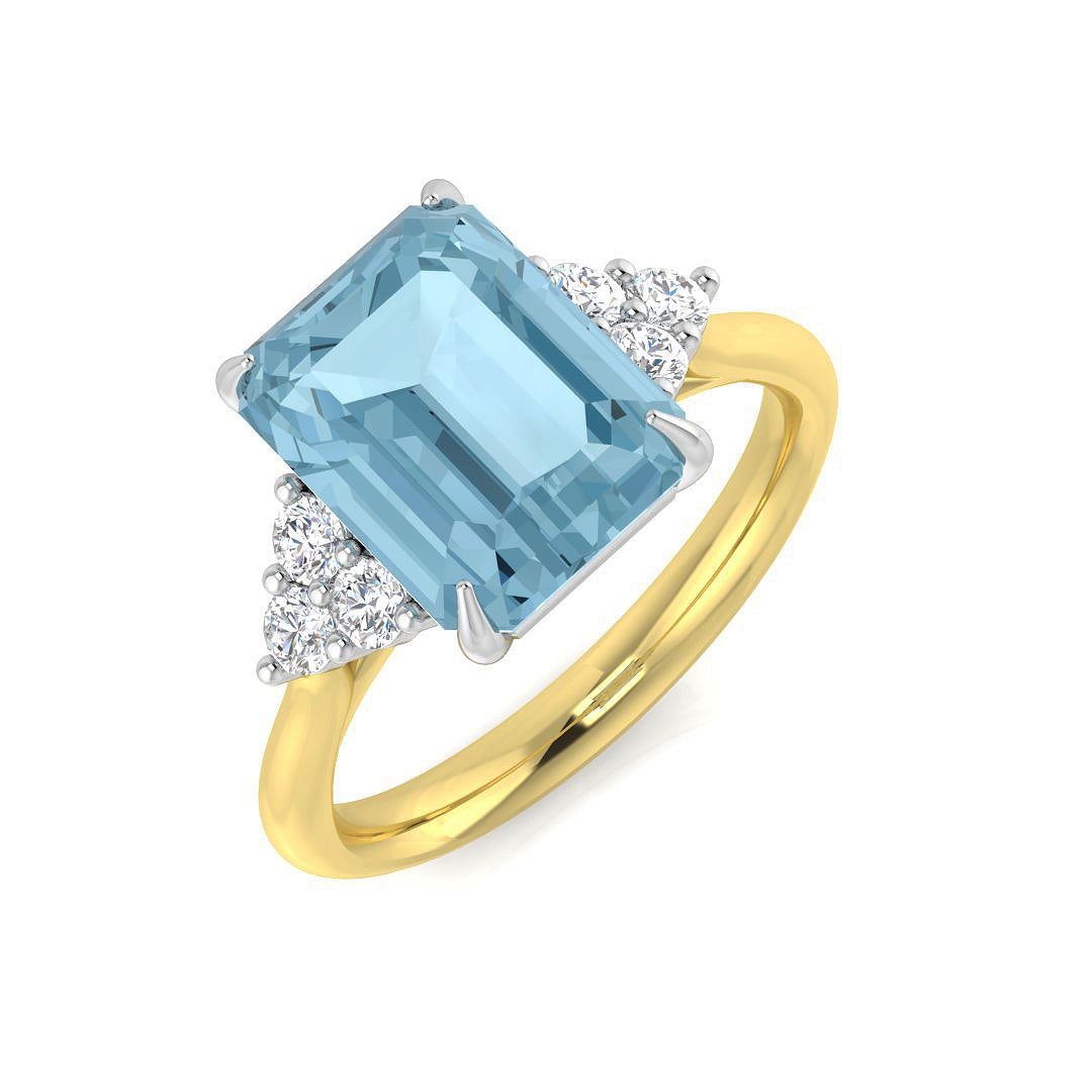 Emerald Cut Aquamarine Ring