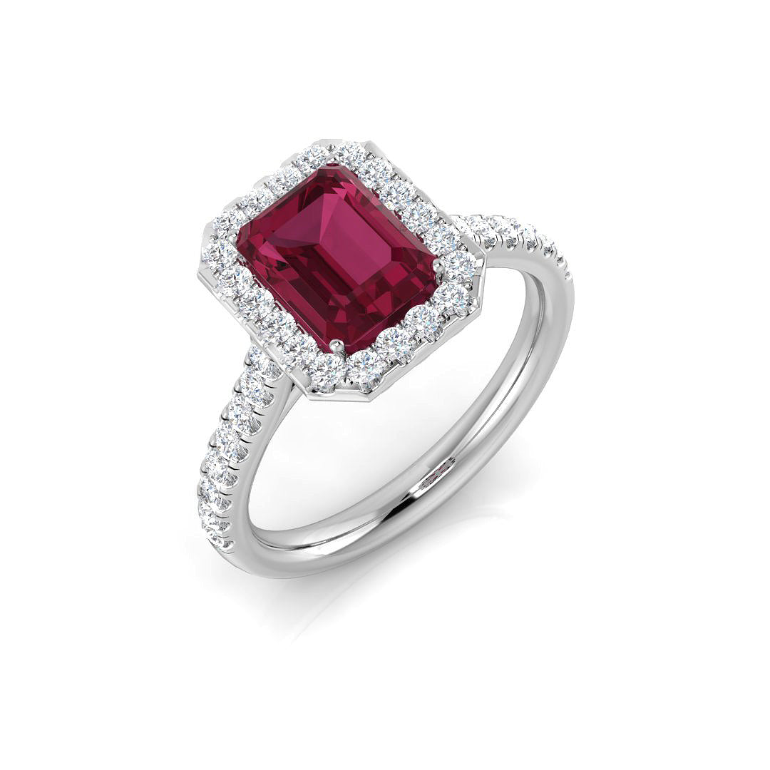 Emerald Cut Multi Sapphire Ring