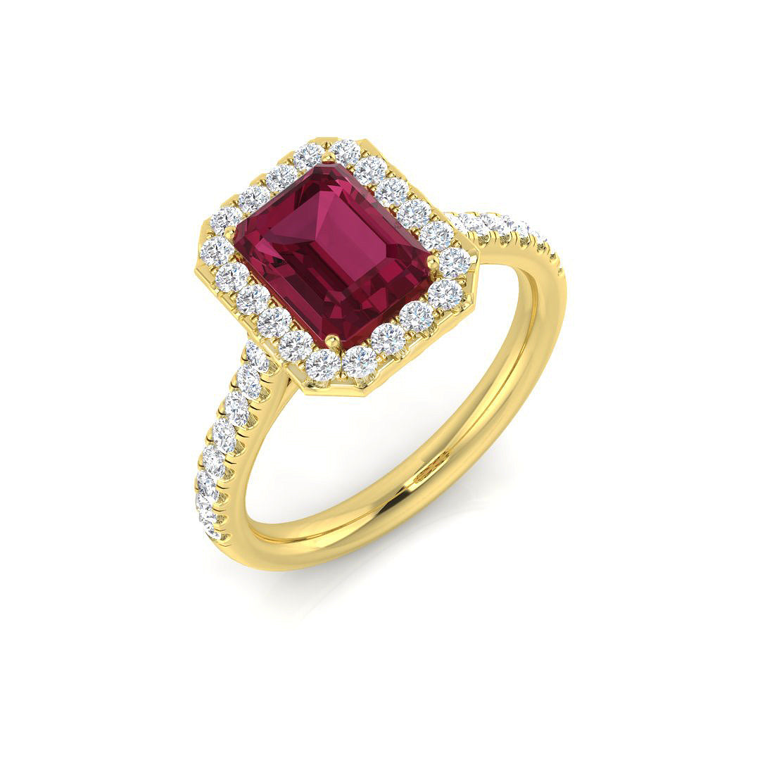 Emerald Cut Multi Sapphire Ring