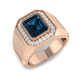 Emerald Cut London Blue Topaz Ring