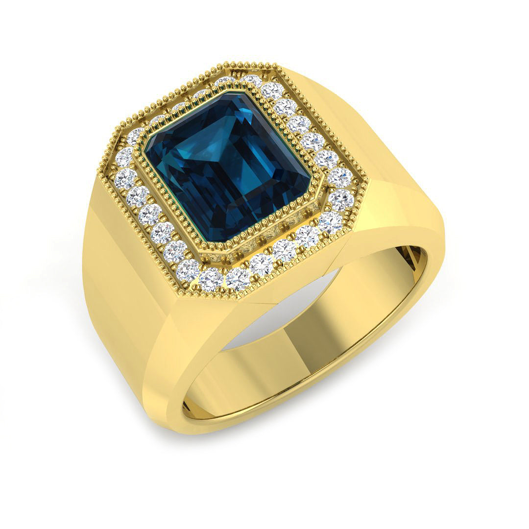 Emerald Cut London Blue Topaz Ring