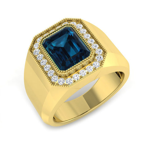 Emerald Cut London Blue Topaz Ring