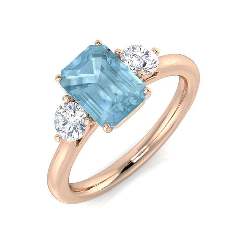 Emerald Cut Aquamarine Ring