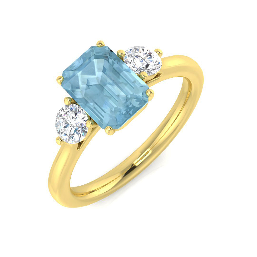 Emerald Cut Aquamarine Ring