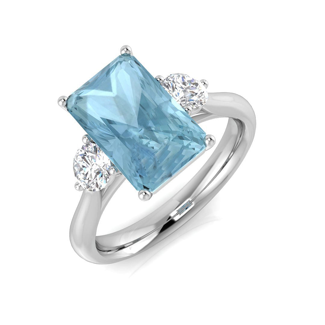 Emerald Cut Aquamarine Ring