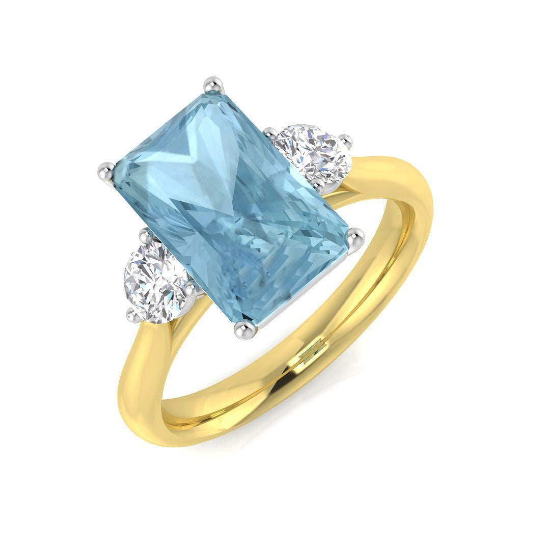 Emerald Cut Aquamarine Ring
