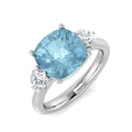 Cushion Aquamarine Ring