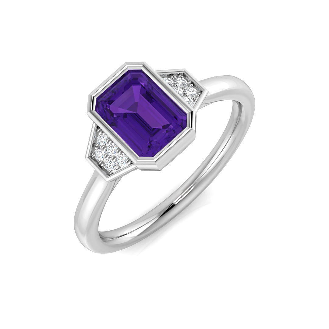 Emerald Cut Gemstone Ring