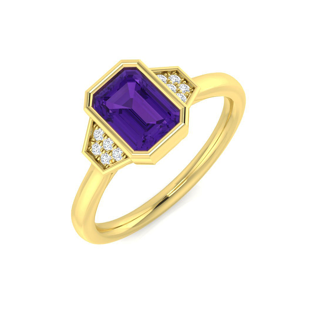 Emerald Cut Gemstone Ring