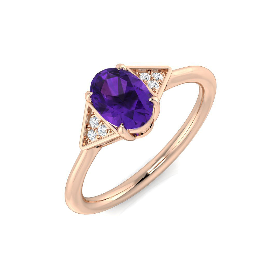 Oval Gemstone Ring