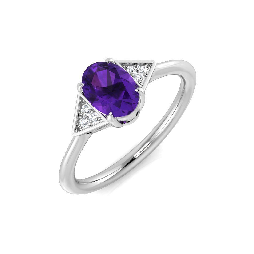 Oval Gemstone Ring