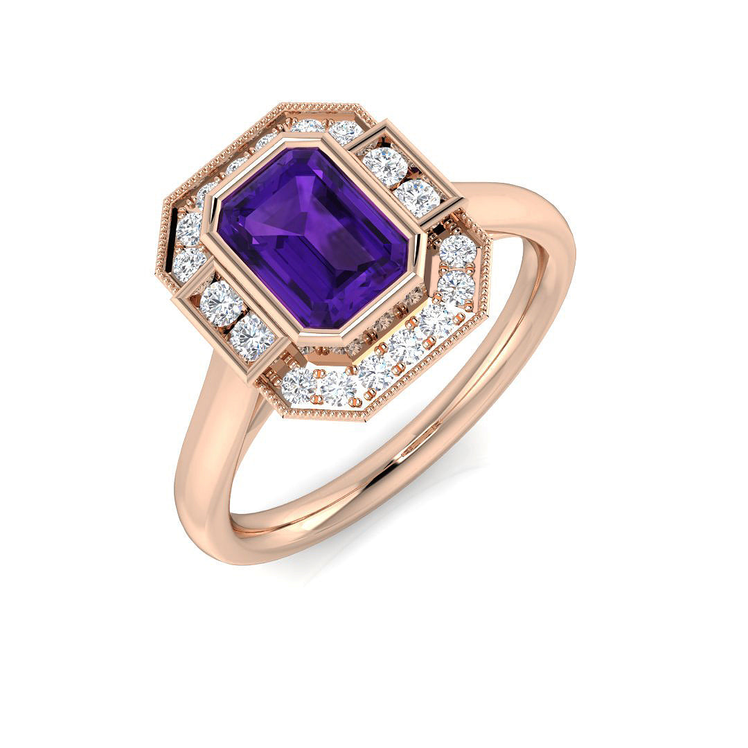 Emerald Cut Gemstone Ring