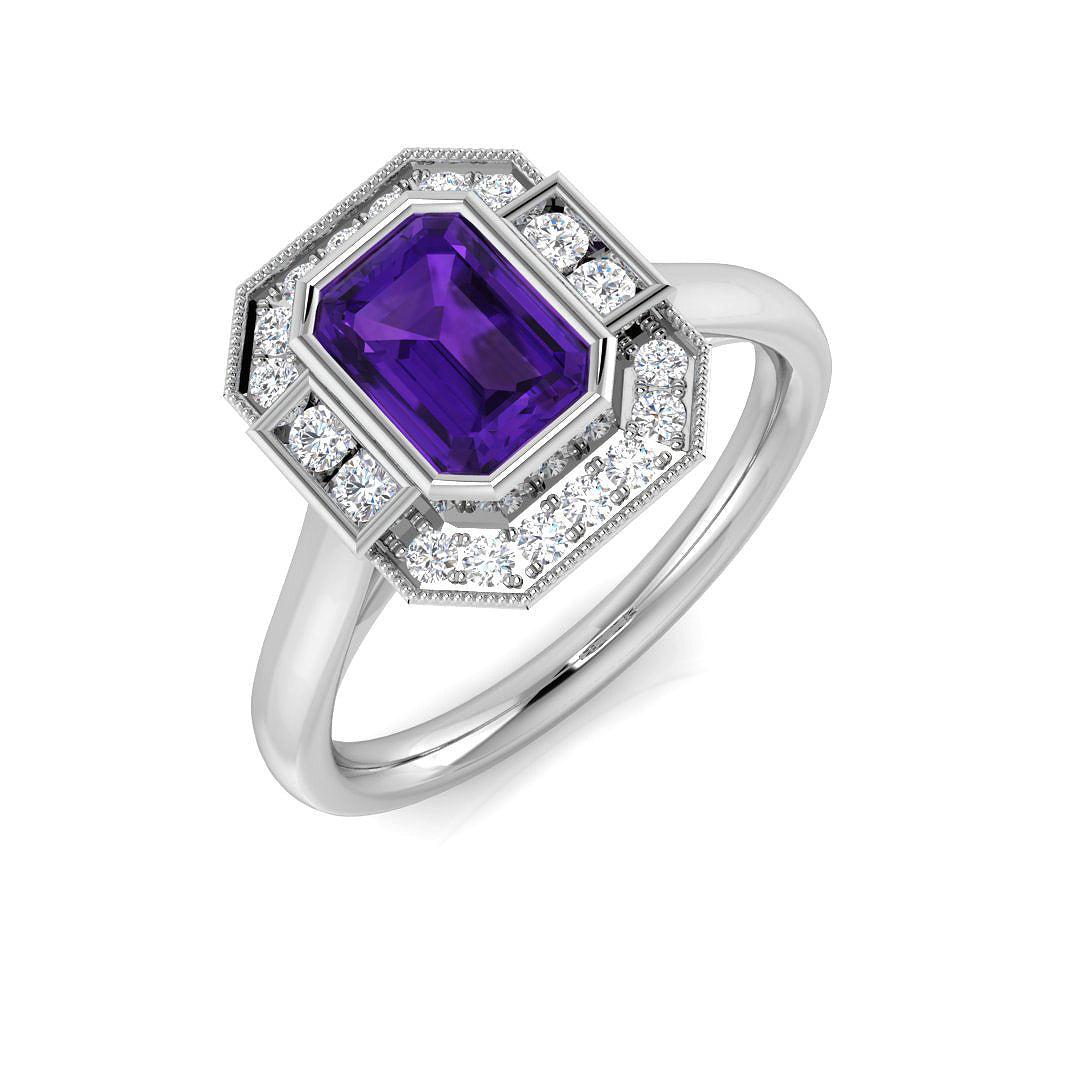 Emerald Cut Gemstone Ring