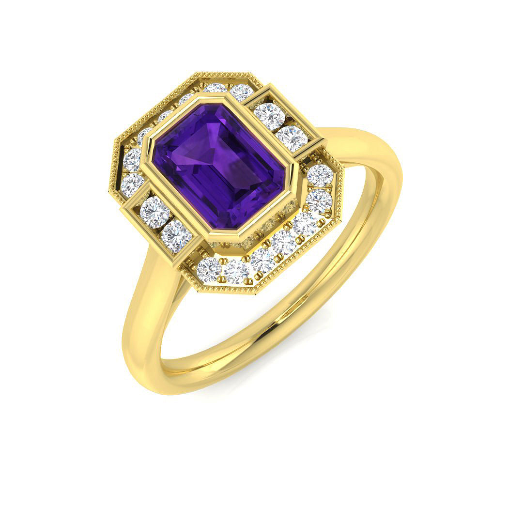 Emerald Cut Gemstone Ring