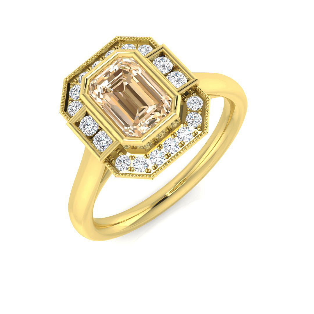 Emerald Cut Gemstone Ring