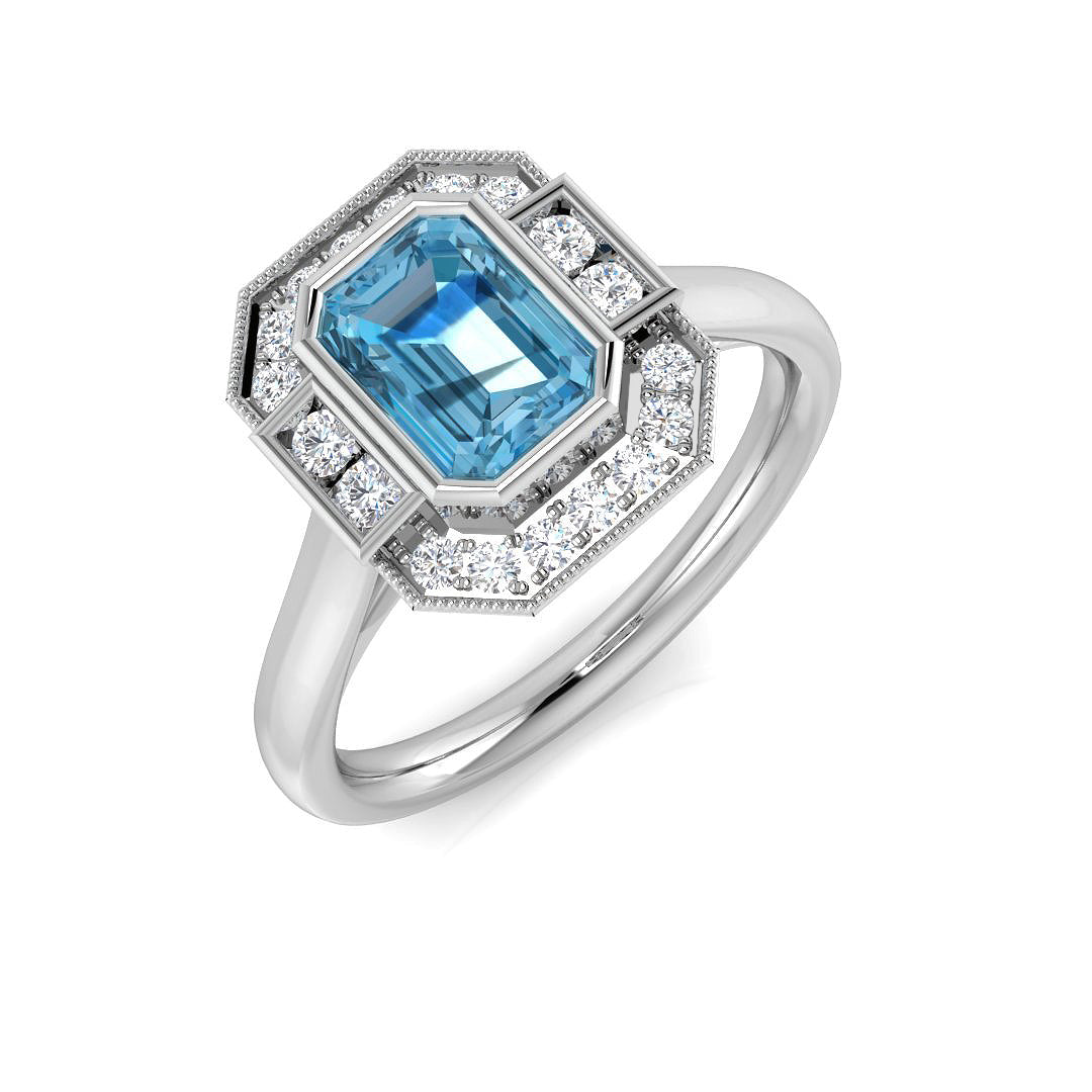 Emerald Cut Gemstone Ring