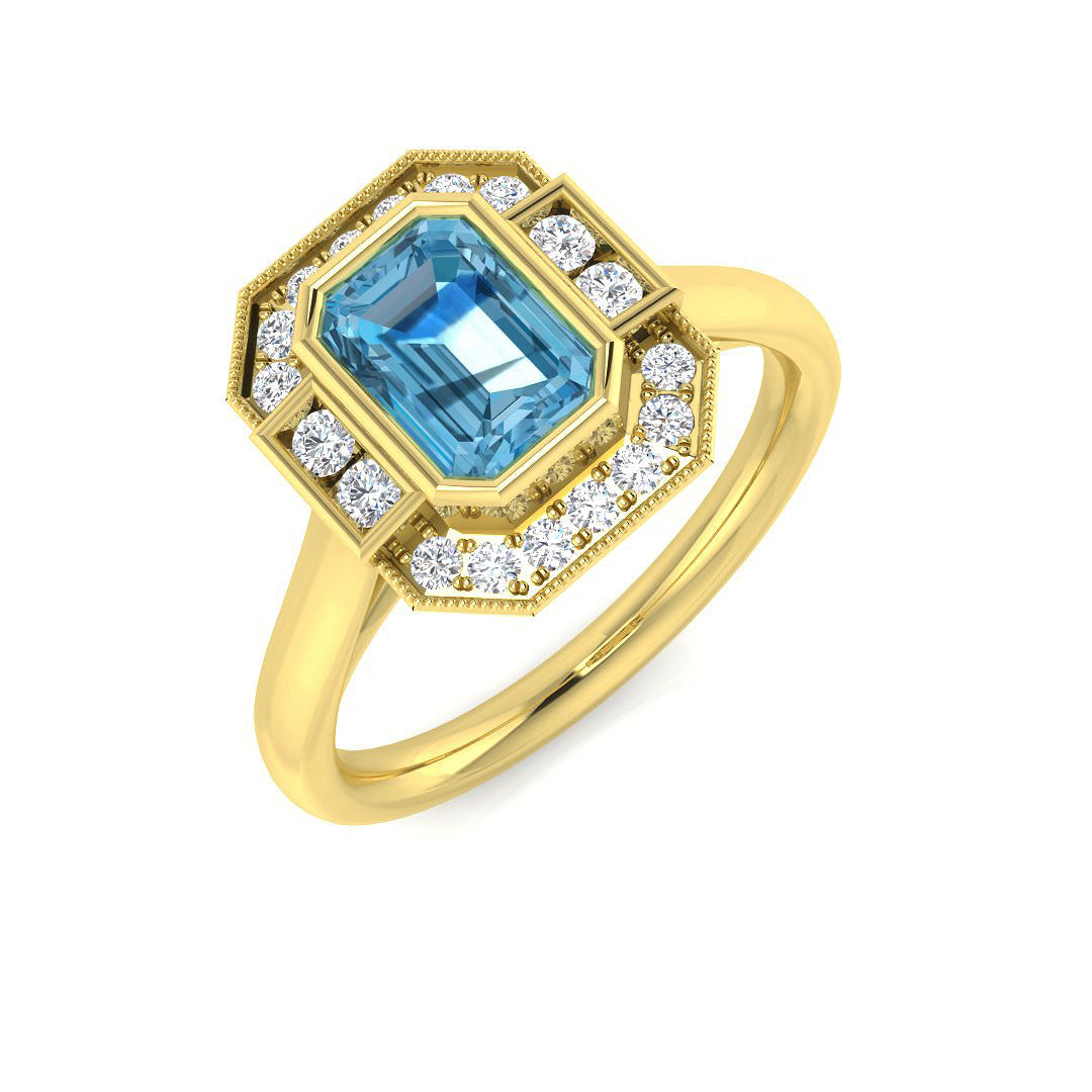 Emerald Cut Gemstone Ring