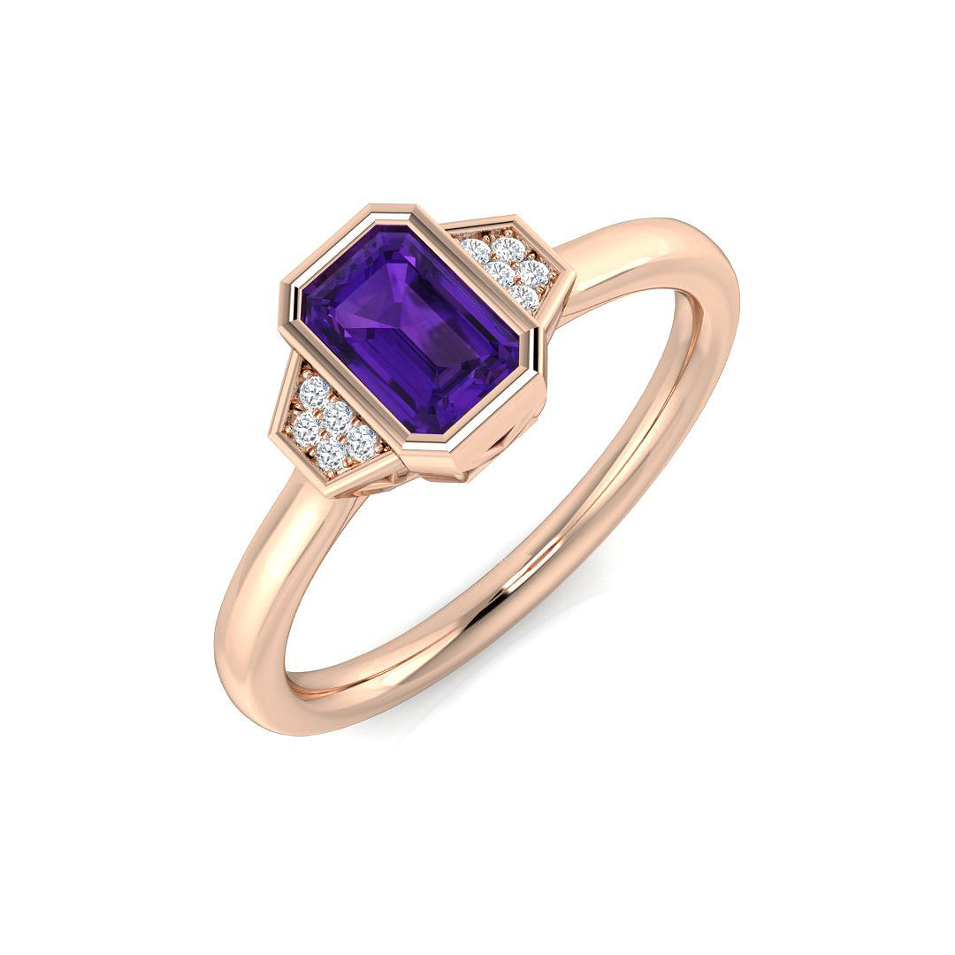 Emerald Cut Gemstone Ring