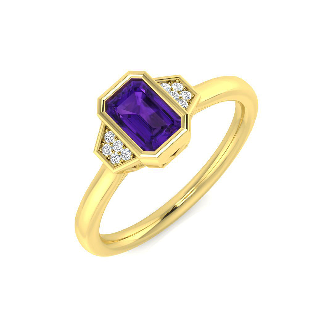 Emerald Cut Gemstone Ring