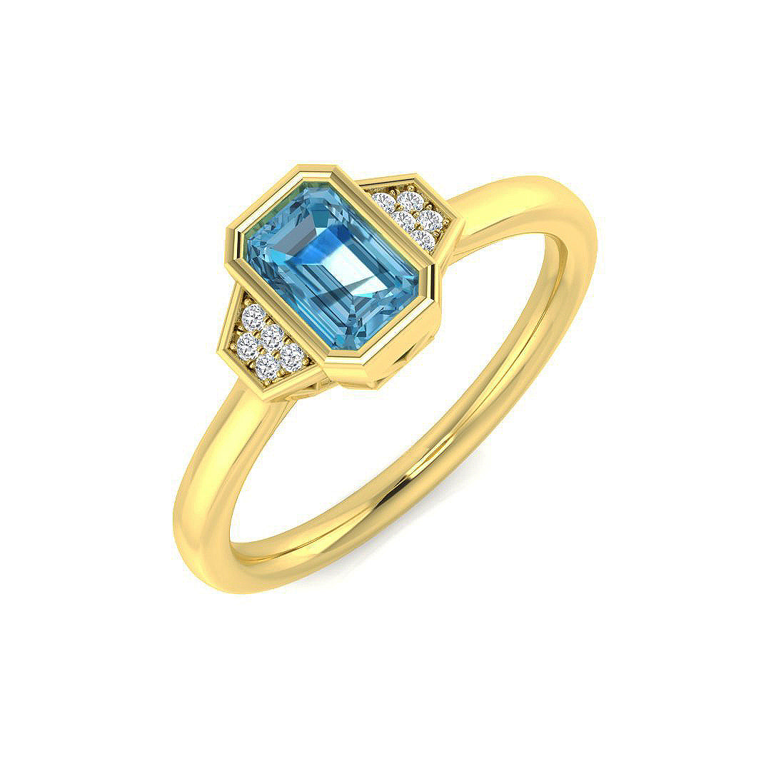 Emerald Cut Gemstone Ring