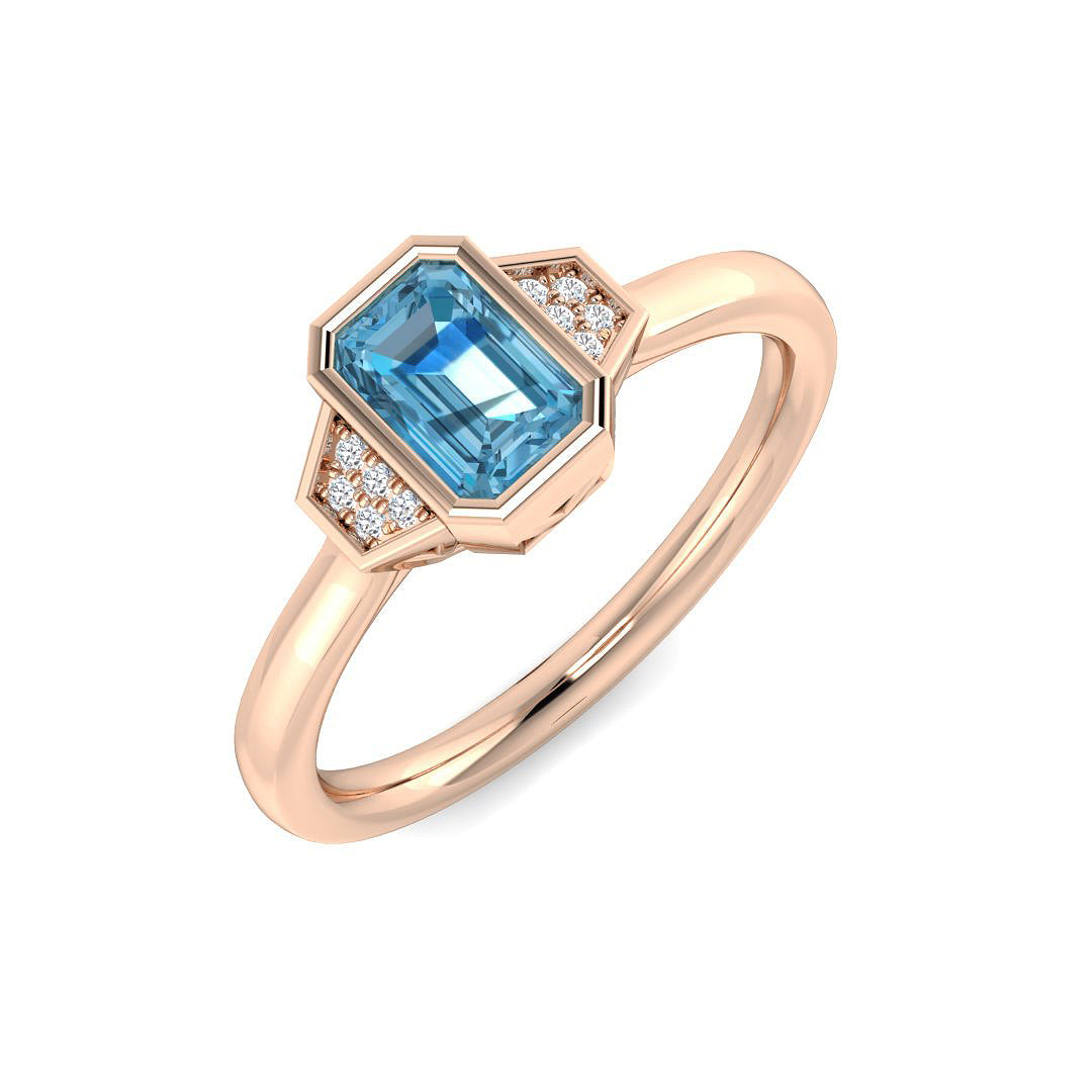 Emerald Cut Gemstone Ring