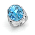 Oval Sky Blue Topaz Ring