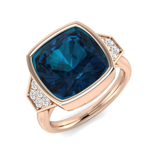 Cushion London Blue Topaz Ring