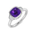 Cushion Amethyst Ring