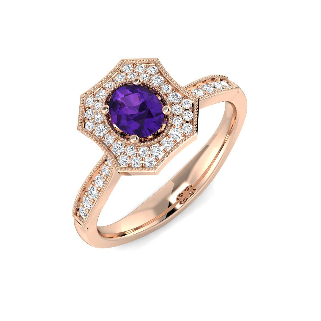 Oval Amethyst Ring
