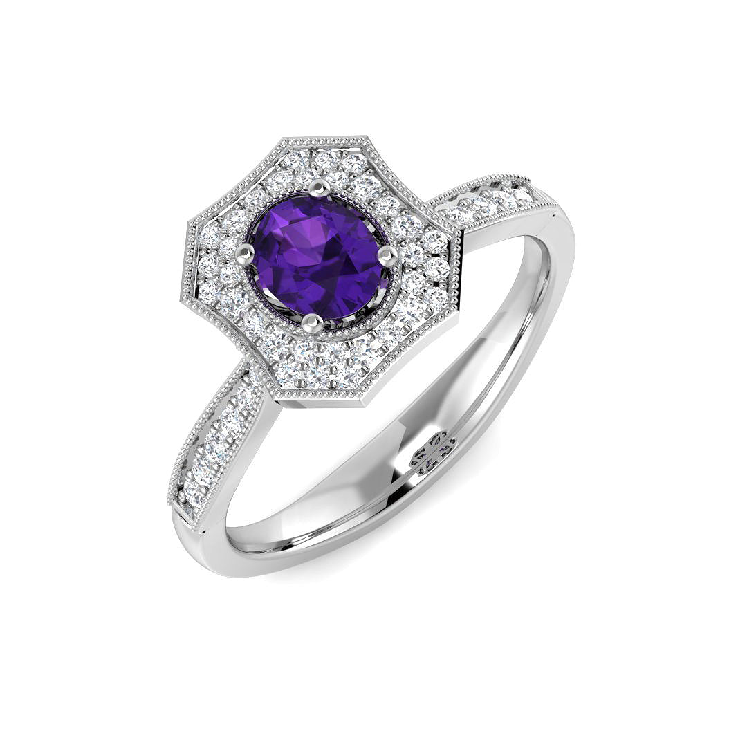 Oval Amethyst Ring