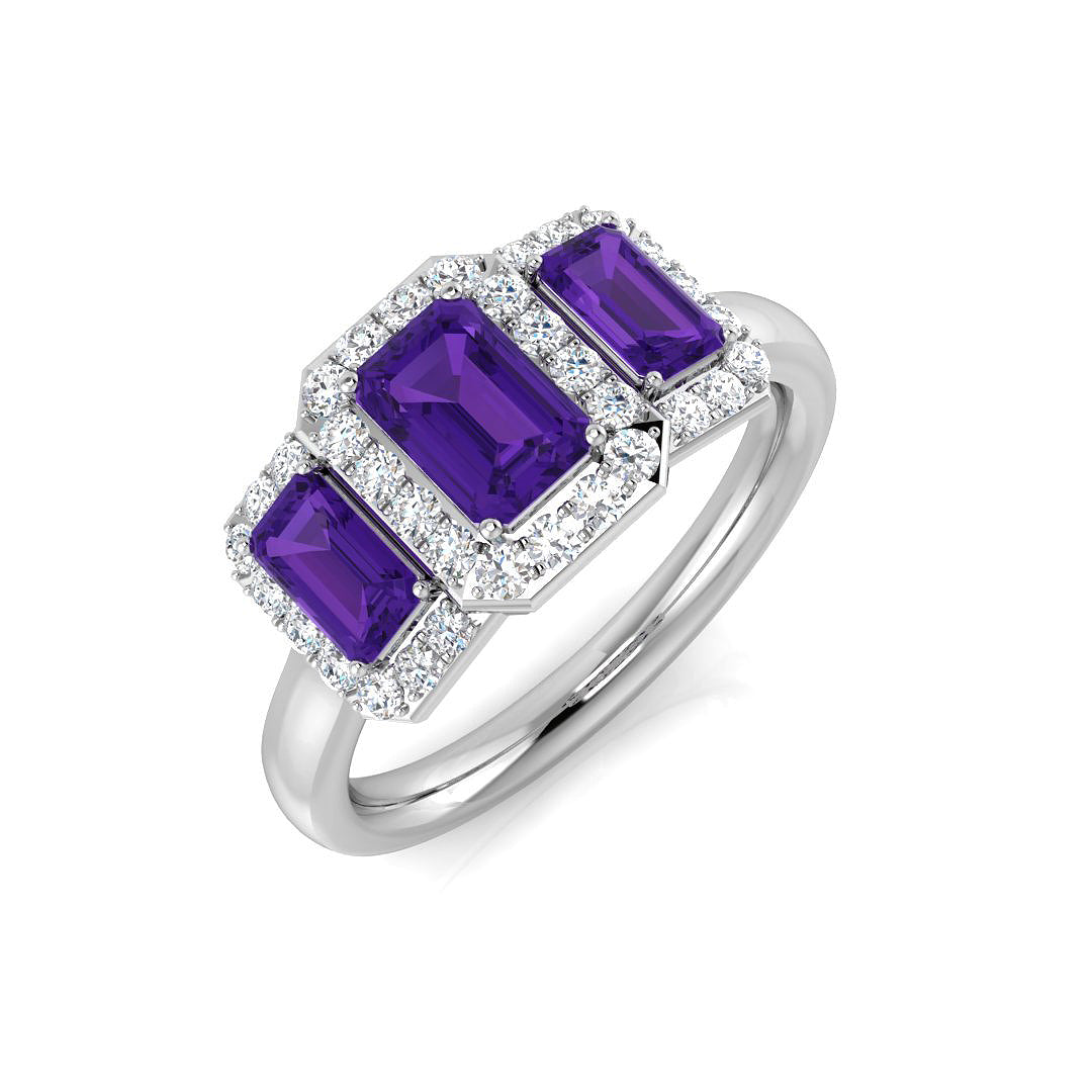 Emerald Cut Gemstone Ring