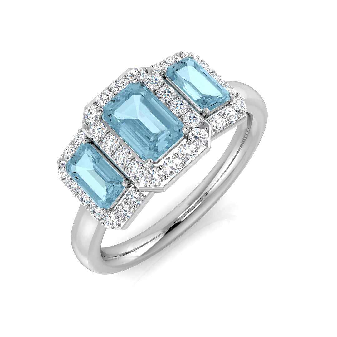 Emerald Cut Gemstone Ring