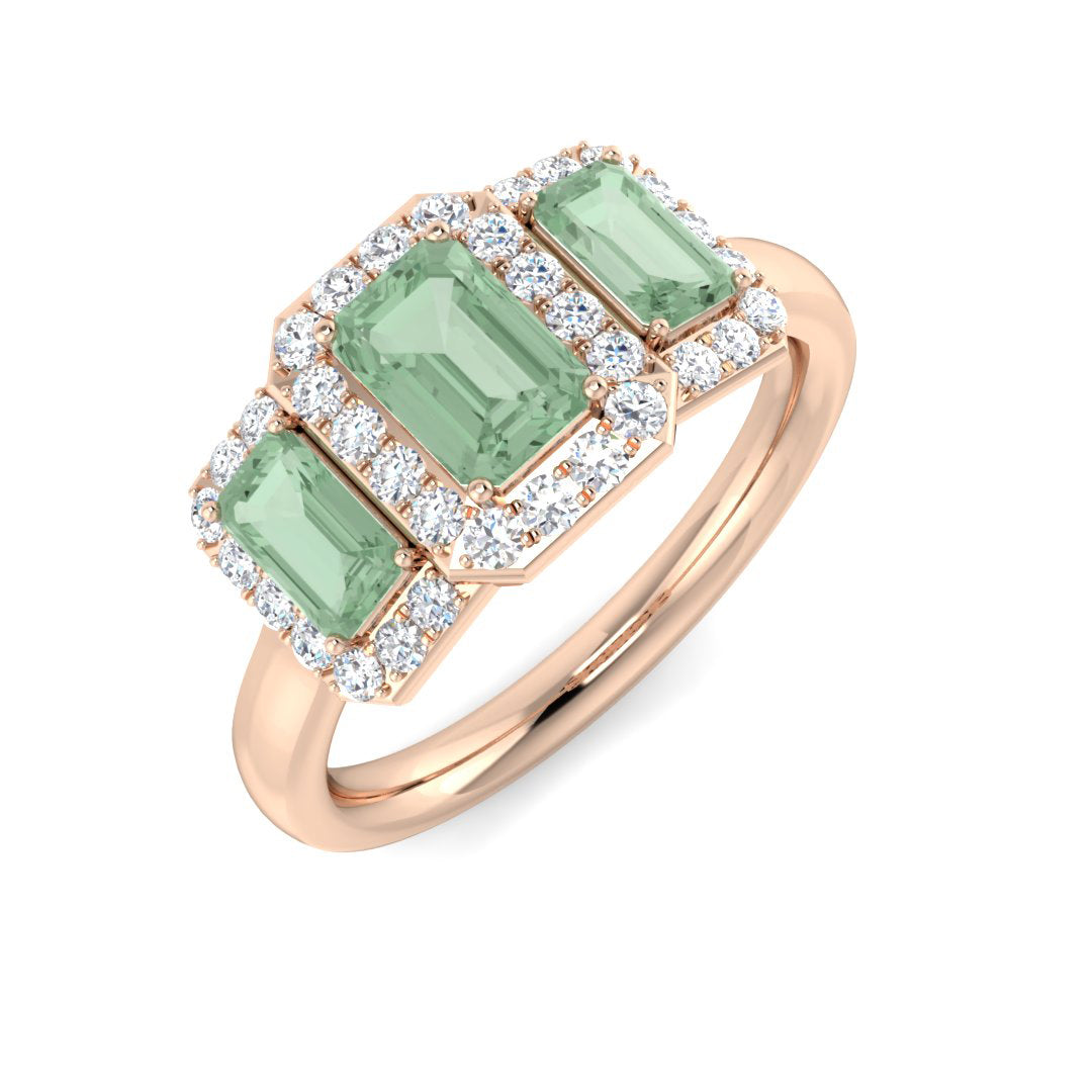 Emerald Cut Gemstone Ring