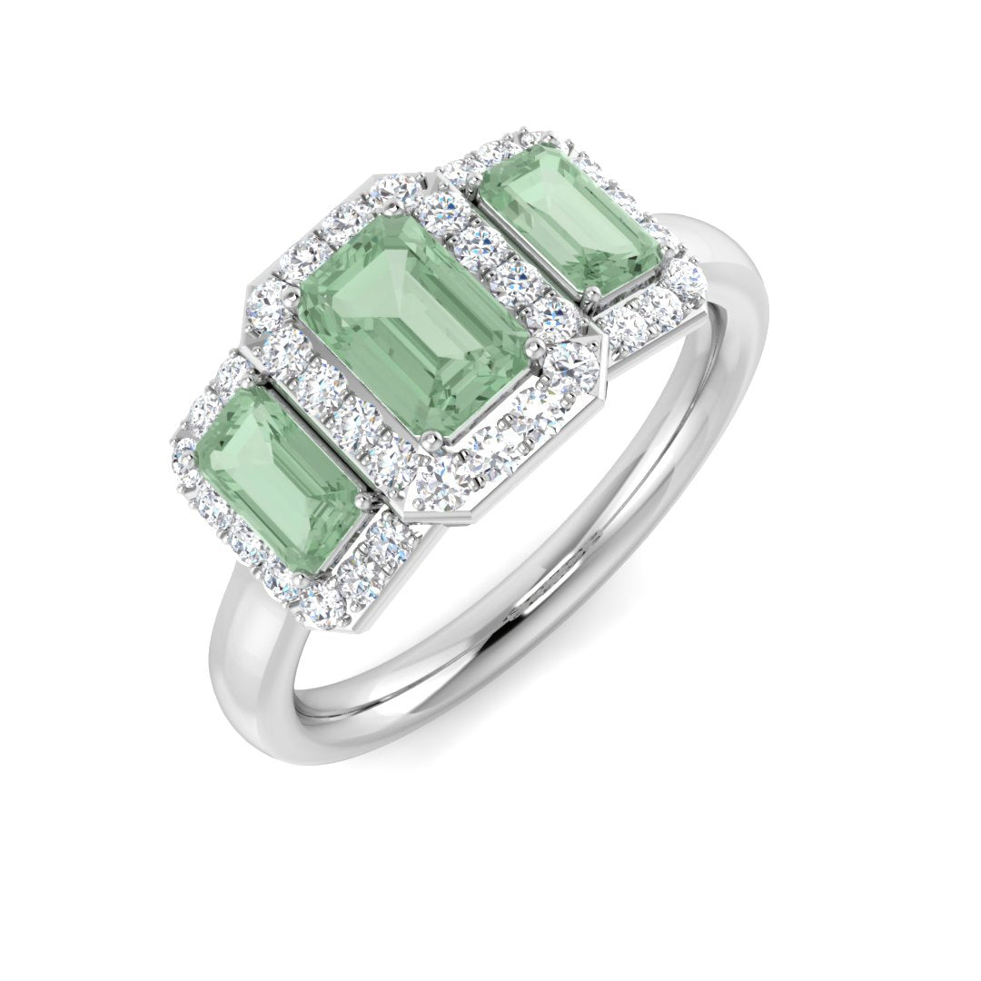 Emerald Cut Gemstone Ring