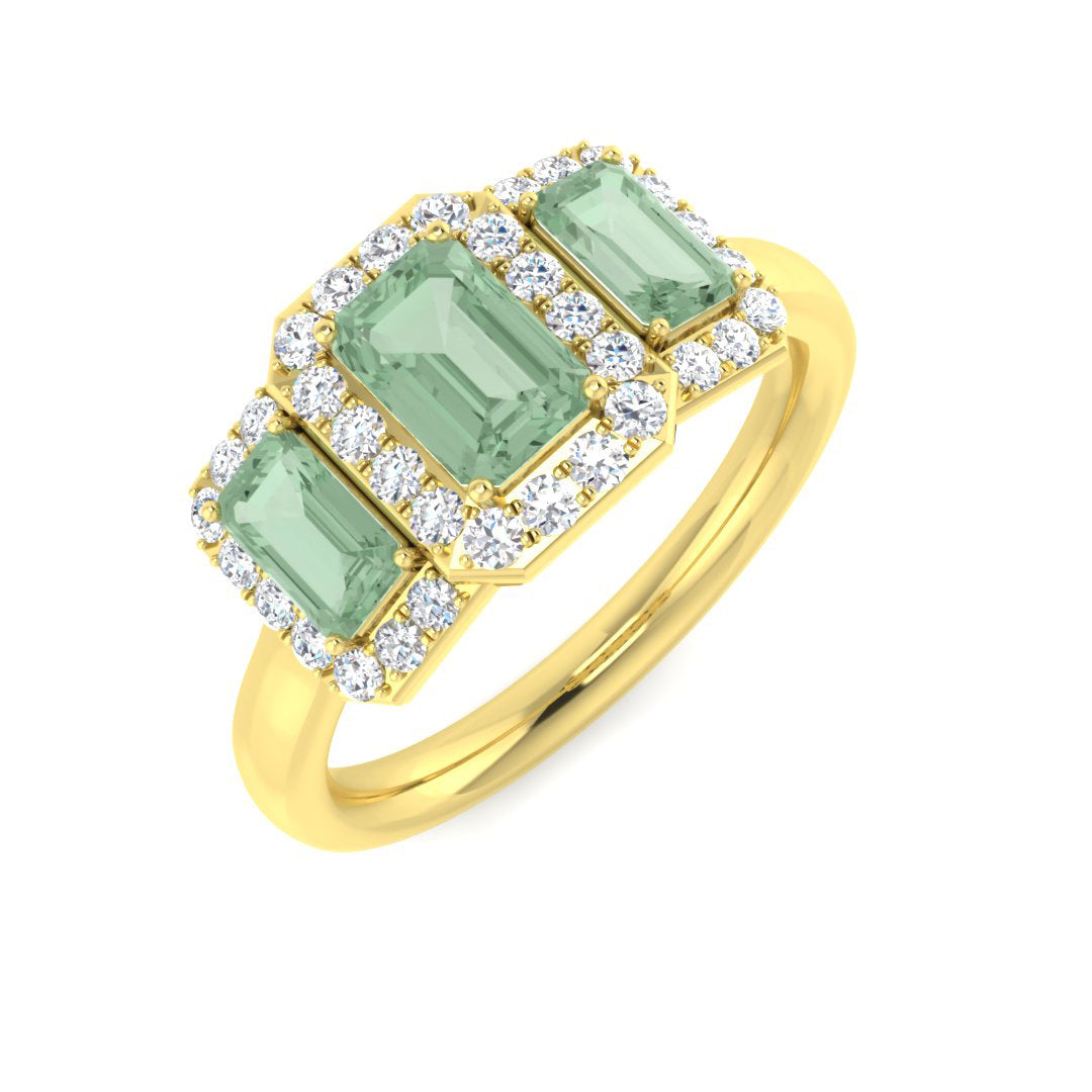 Emerald Cut Gemstone Ring