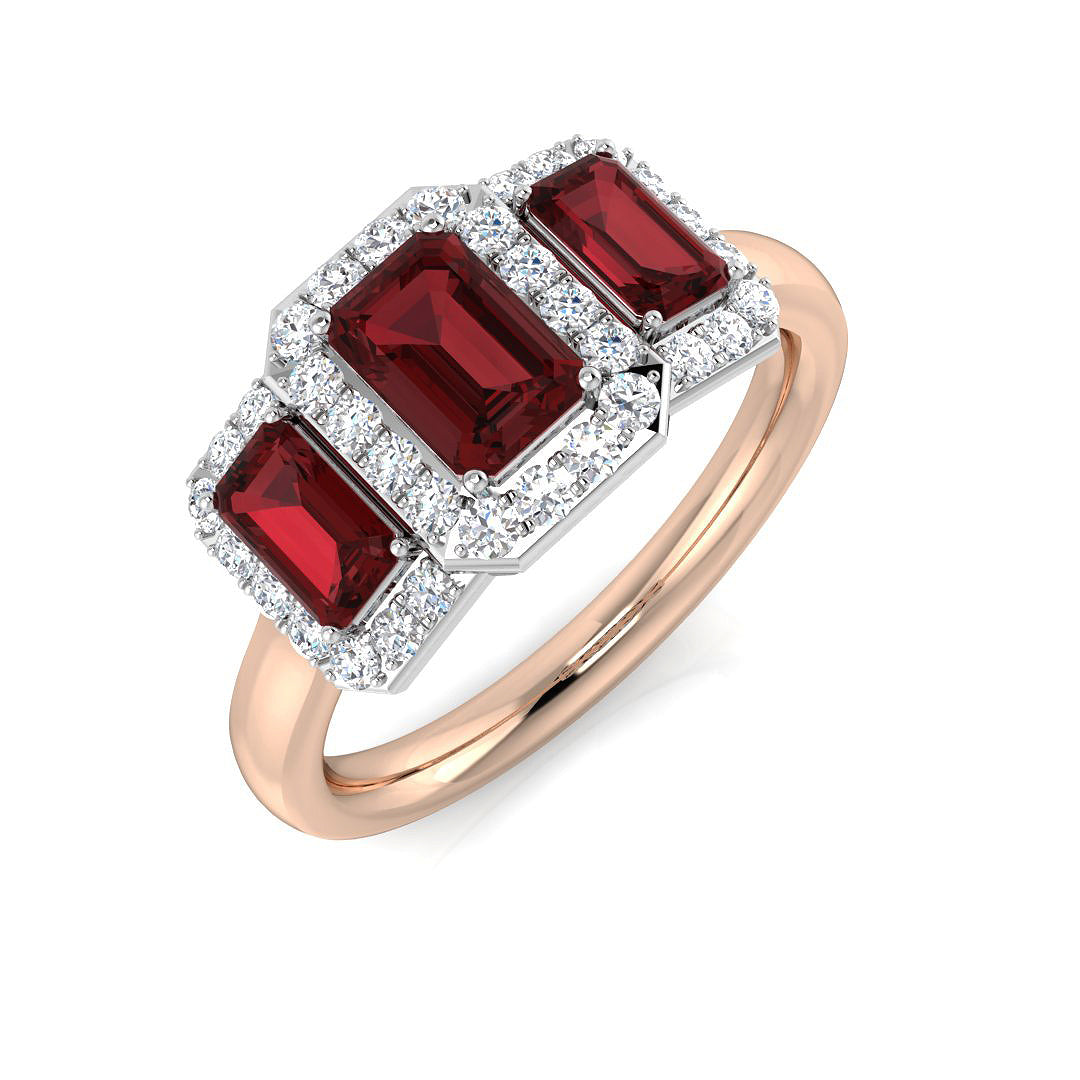 Emerald Cut Gemstone Ring