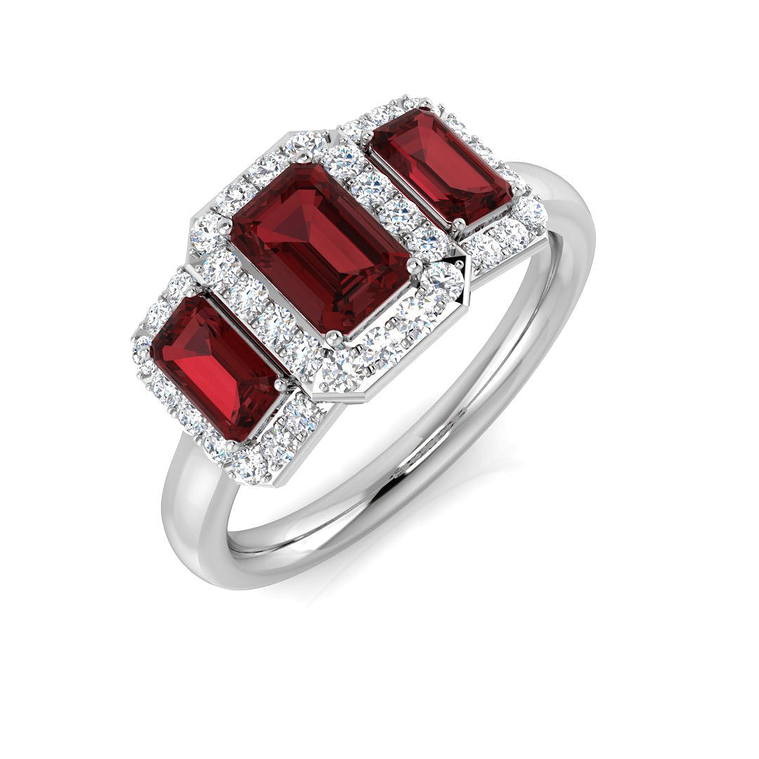Emerald Cut Gemstone Ring