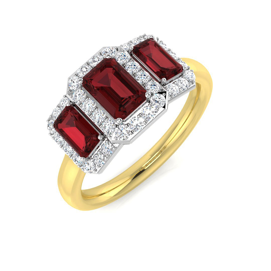 Emerald Cut Gemstone Ring