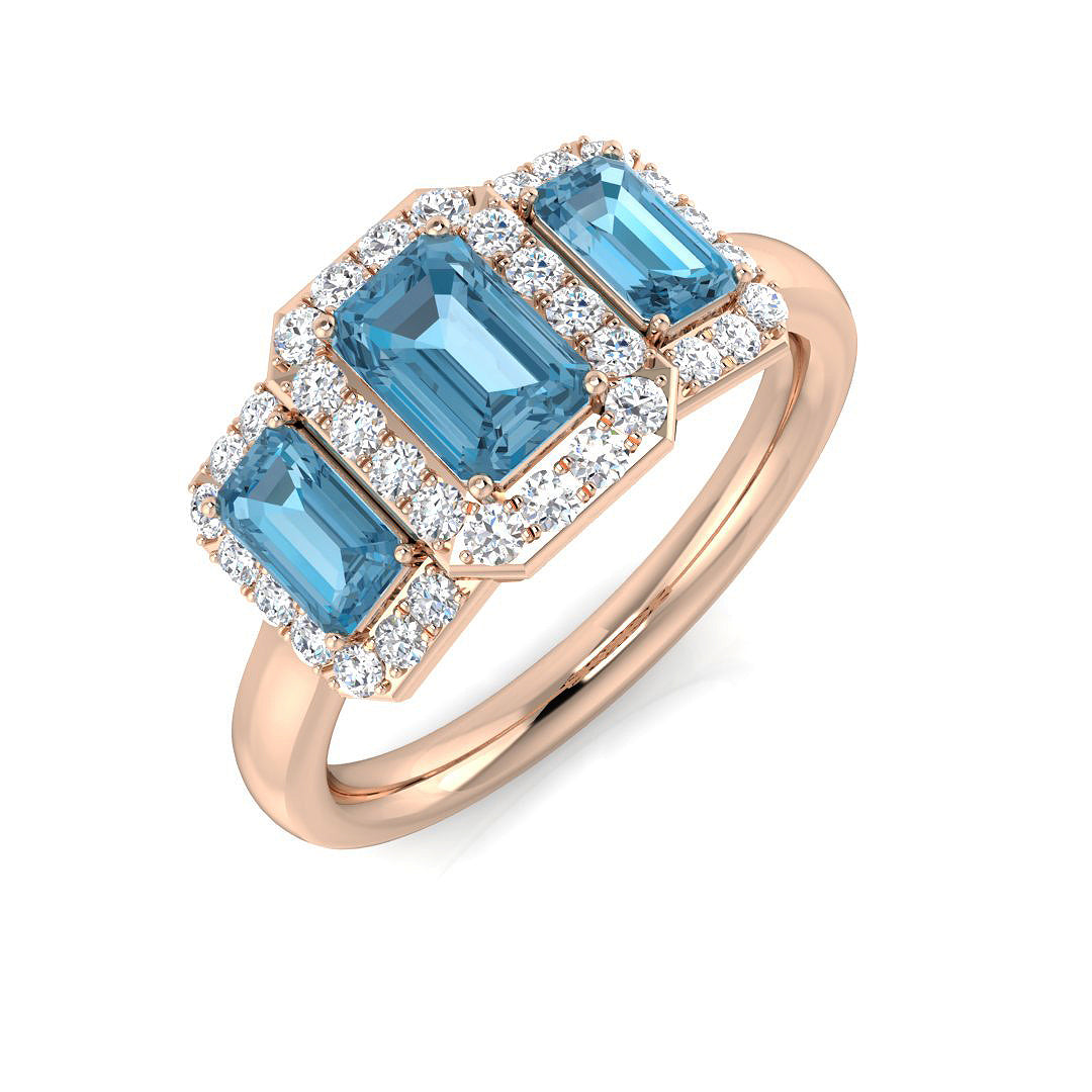 Emerald Cut Gemstone Ring