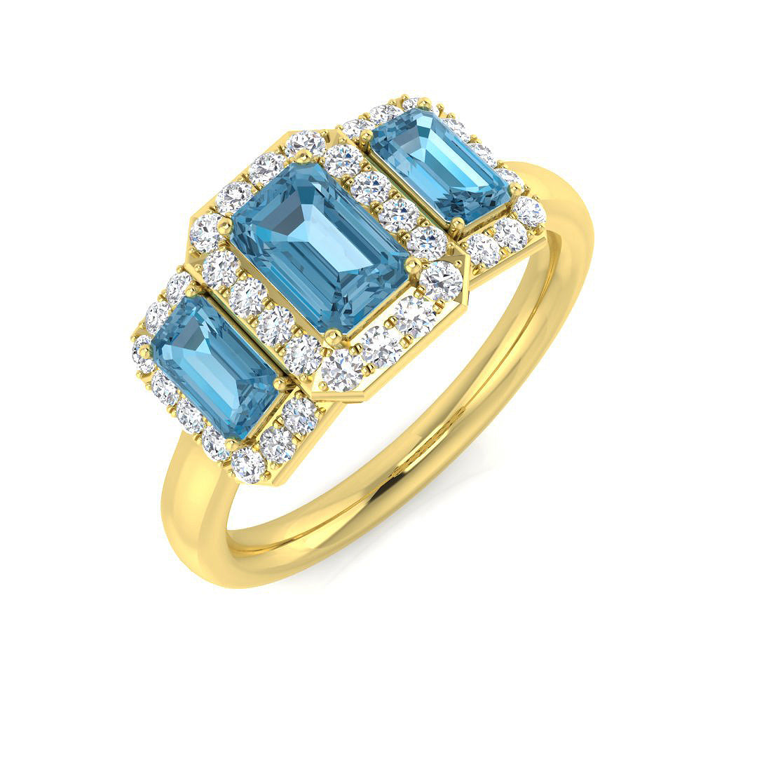 Emerald Cut Gemstone Ring