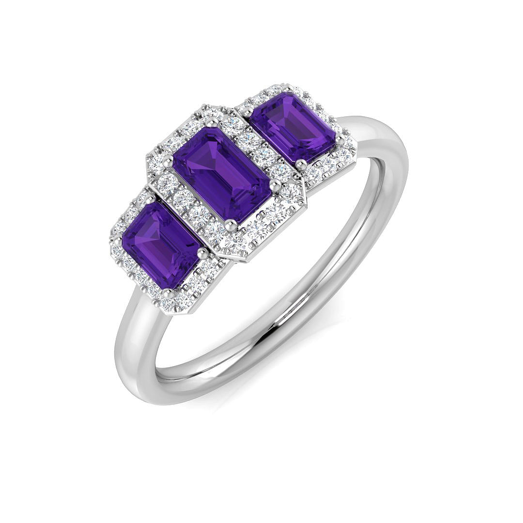 Emerald Cut Gemstone Ring
