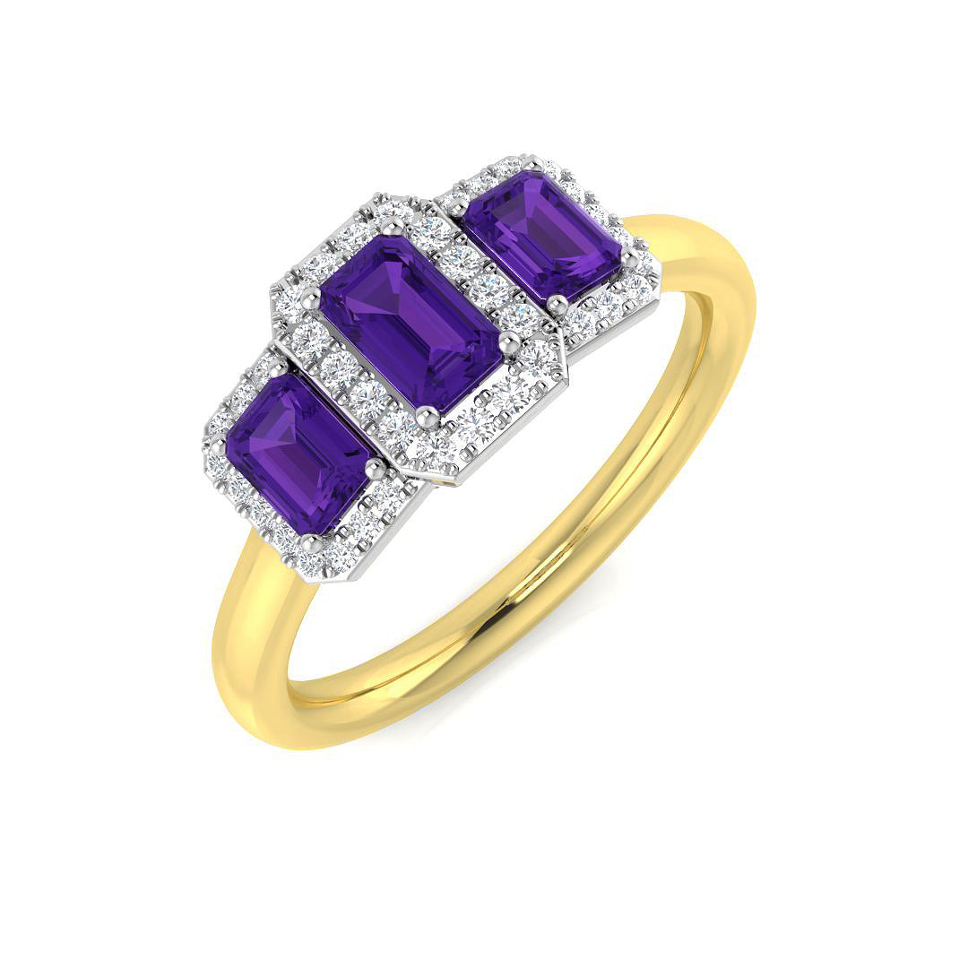 Emerald Cut Gemstone Ring